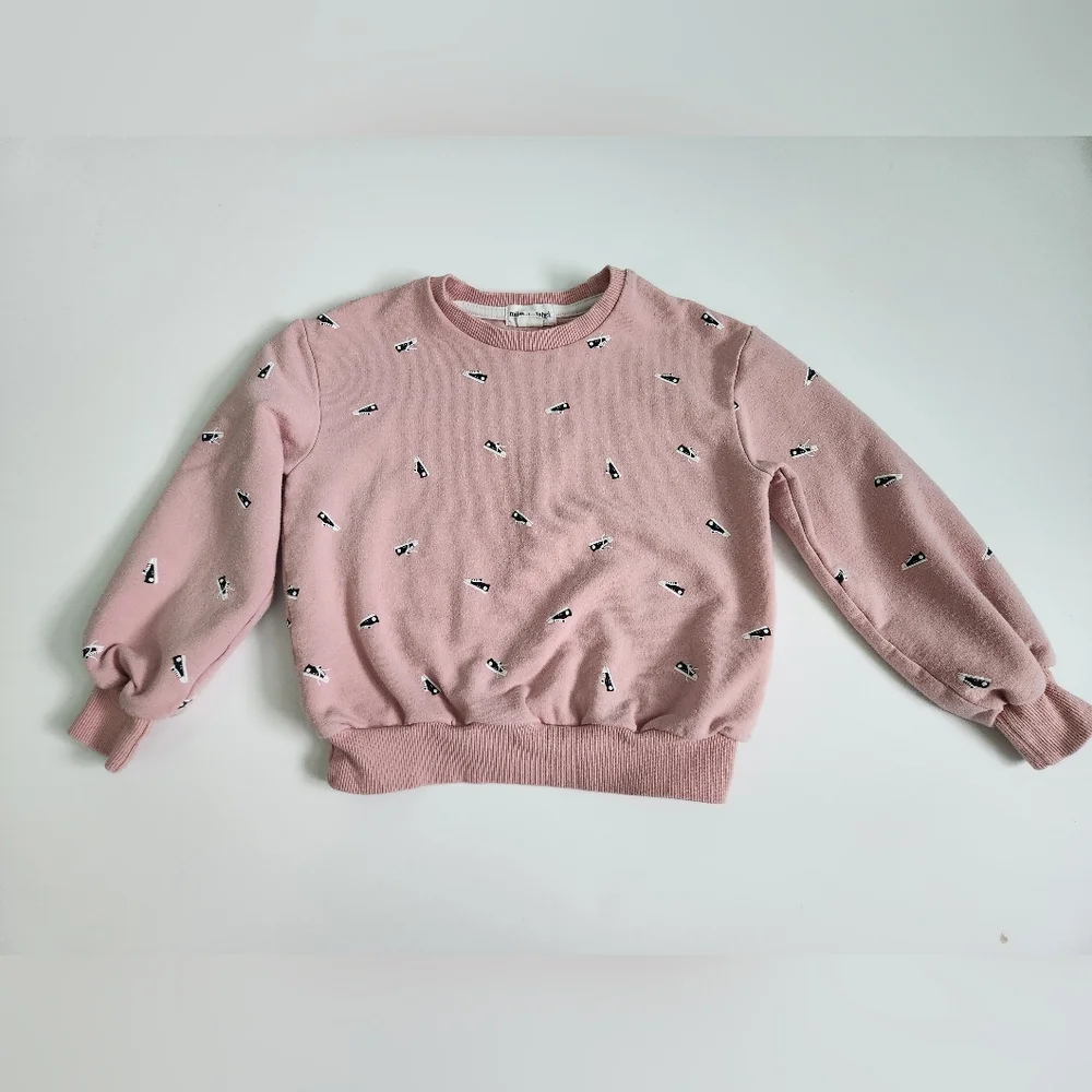 Miles the Label‎ Little Girl's Sneaker Pink Sweatshirt Size 3 - Organic Cotton